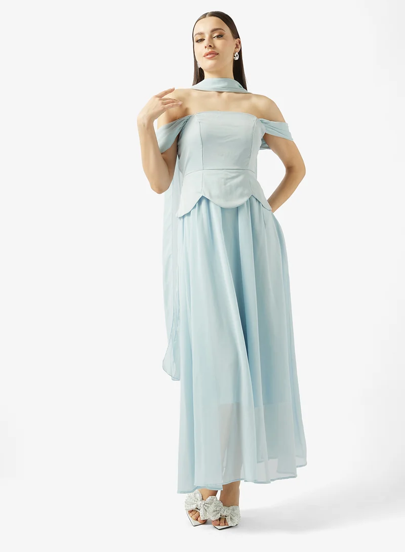 Off Shoulder A-line Dress